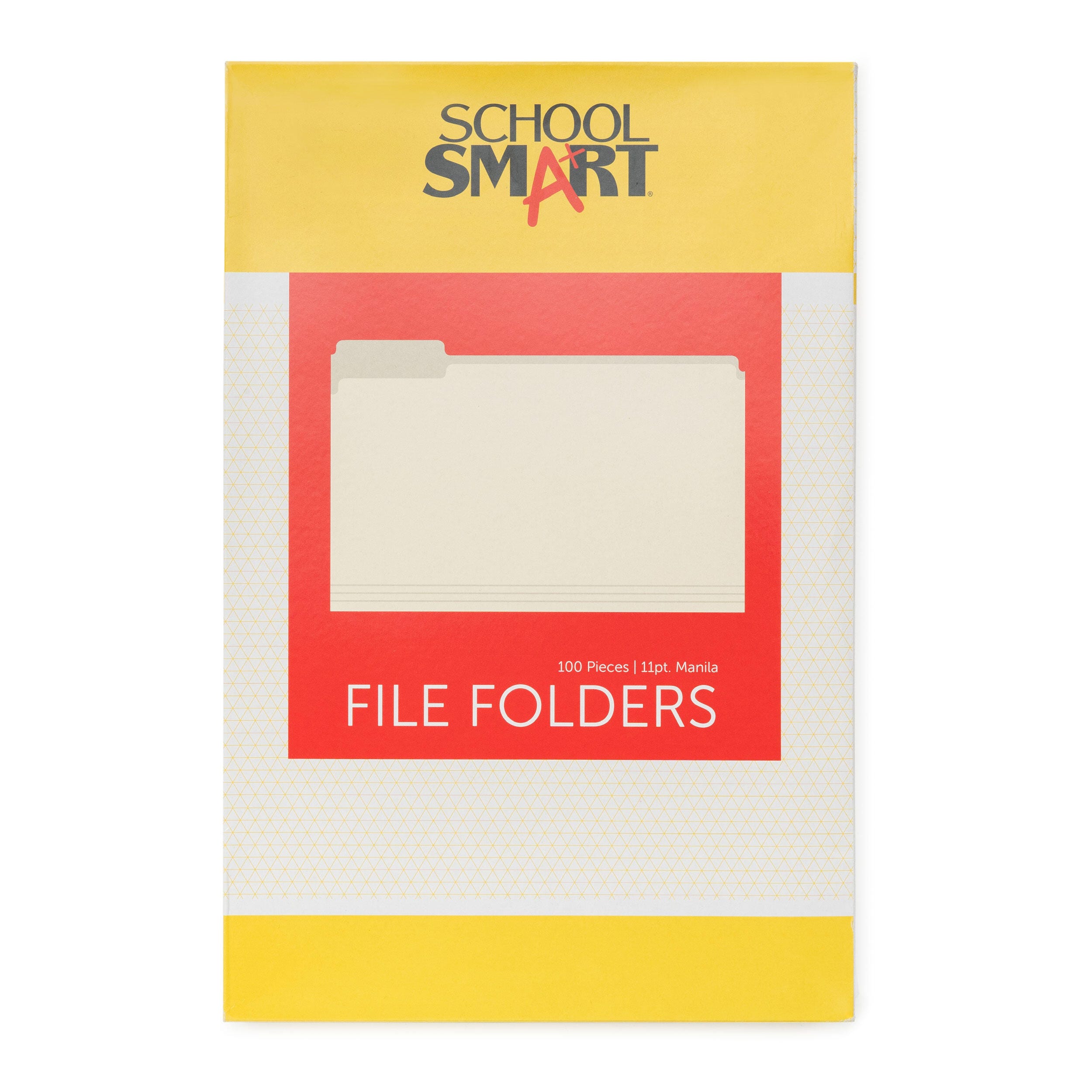 School Smart Manila File Folders, Legal Size, 1/5 Cut Tabs, Pack of 100 015768